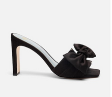 Load image into Gallery viewer, Frances Valentine Hilary Heel Satin Satin Black