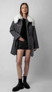 Zadig & Voltaire Kidea Coton Lave Jacket Ardoise Grey – The Blue Zadig & Voltaire Kidea Coton Lave Jacket Ardoise Grey – The Blue