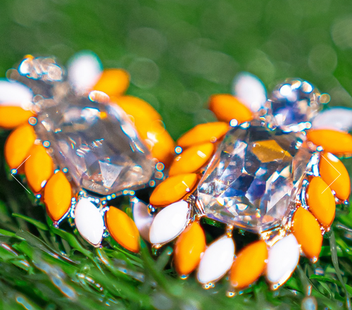 Game Day Glam Cluster Earrings orange/white