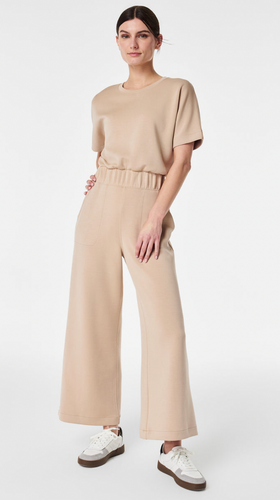 Spanx Airessential Cropped Jumpsuit Tahini