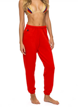 Load image into Gallery viewer, 5 Stripe Sweatpant Red