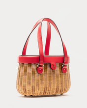 Load image into Gallery viewer, Willow Basket Wicker Handbag Red