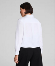 Load image into Gallery viewer, Pintuck Cropped Tuxedo Shirt