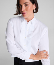 Load image into Gallery viewer, Pintuck Cropped Tuxedo Shirt