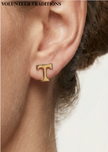 Load image into Gallery viewer, University Of Tennessee Power T Gold Stud  Earring