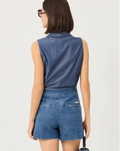 Load image into Gallery viewer, Fenly Sleeveless Top Indigo Chambry