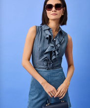 Load image into Gallery viewer, Fenly Sleeveless Top Indigo Chambry