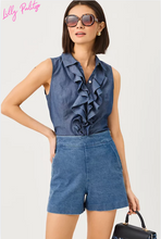 Load image into Gallery viewer, Fenly Sleeveless Top Indigo Chambry