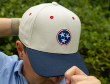 Load image into Gallery viewer, Tri Star Greensboro Hat Cream and Navy
