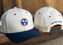 Load image into Gallery viewer, Tri Star Greensboro Hat Cream and Navy