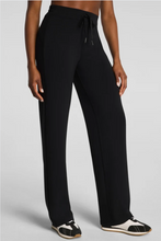 Load image into Gallery viewer, Spanx Airessential Petite Straight Pant in black with drawstring waist, wide leg