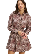 Load image into Gallery viewer, Alanna Mini Dress Brown Cheetah