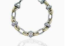 Load image into Gallery viewer, Tat2 Ravelle Thin Bracelet featuring alternating textured oval links with sparkling crystal accents