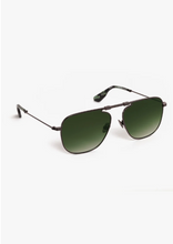 Load image into Gallery viewer, Krewe Zander Fold aviator sunglasses with metal frames and gradient tinted lenses