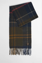 Load image into Gallery viewer, Barbour Yorklane Scarf with classic tartan plaid pattern and fringed ends, neatly folded