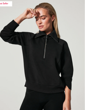 Load image into Gallery viewer, Spanx AirEssentials 1/2 Zip Pullover Black