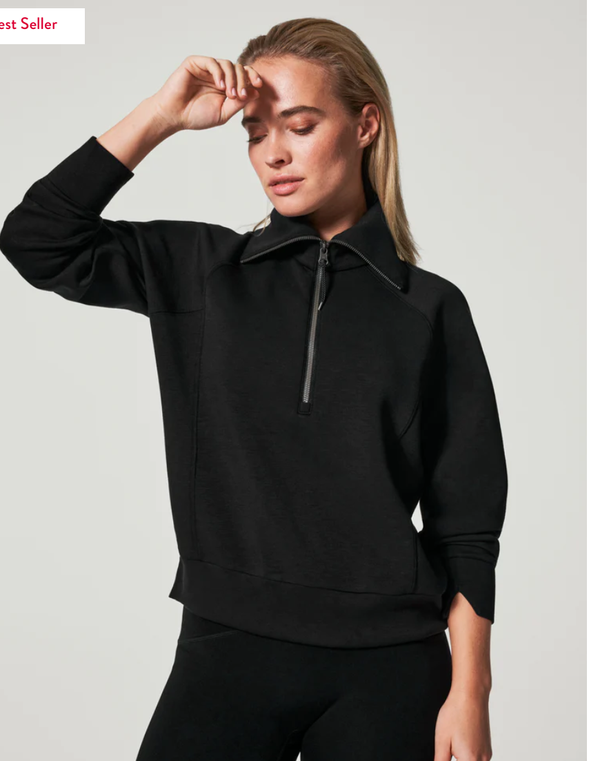 Spanx AirEssentials 1/2 Zip Pullover Black – The Blue Collection