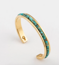 Load image into Gallery viewer, Hyde Forty-Seven Gold Polished Turquoise Stacker