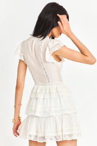 Love Shack Fancy Kindler Dress Antique White