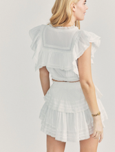 Load image into Gallery viewer, Love Shack Fancy Ruffle Mini Skirt Antique White