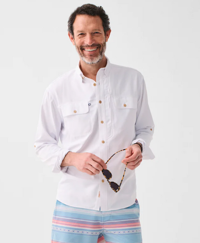 Faherty All Day Air UPF Shirt White