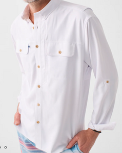 Faherty All Day Air UPF Shirt White