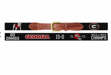 Load image into Gallery viewer, Smathers &amp; Branson Georgia 2022 Back to Back National Championship Needlepoint Belt