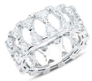 Crislu Posh Trillion Cubic Zirconia Eternity Ring Finished in Pure Platinum 9011614R60CZ