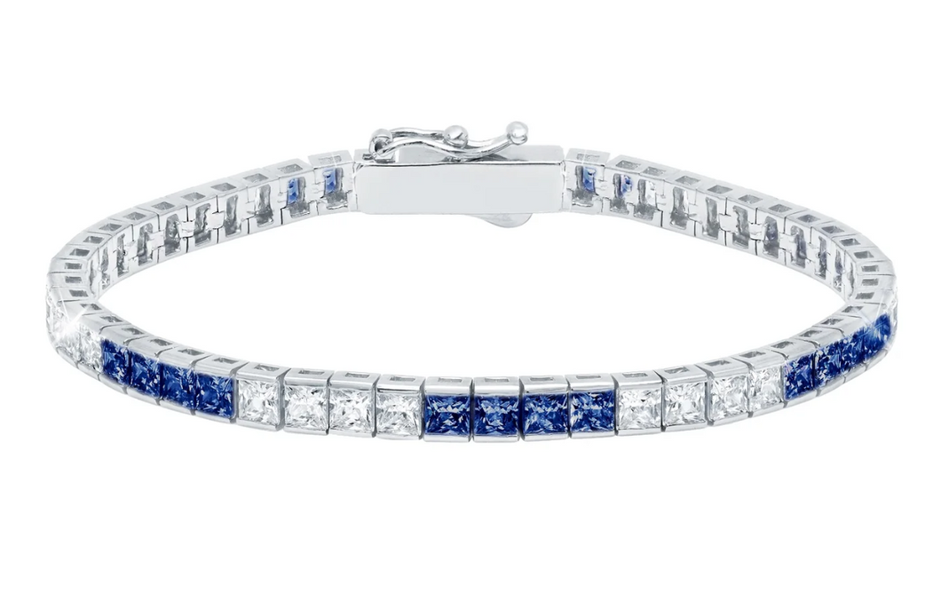 Crislu  Sapphire Princess Brilliant Tennis Bracelet Finished in Pure Platinum  902603870SA