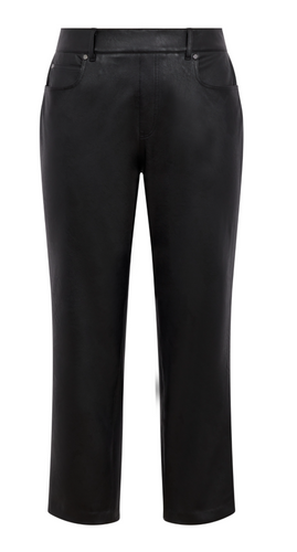Spanx Leather Like Slim Straight Pant Luxe Black