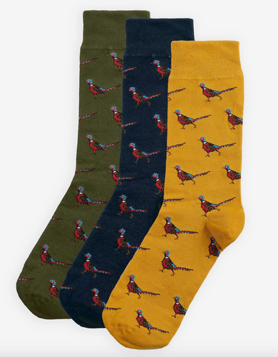 Barbour Pheasant Gift Socks 3 Pack