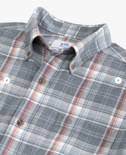 Load image into Gallery viewer, Southern Tide Heather Longleaf Plaid Intercostal Sport Shirt Heather Dress Blue