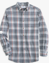 Load image into Gallery viewer, Southern Tide Heather Longleaf Plaid Intercostal Sport Shirt Heather Dress Blue