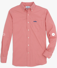 Load image into Gallery viewer, Southern Tide Ole Miss Gingham Shirt Varsity Red