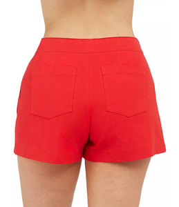 Spanx Polished Stretch Cotton 4" Short Red