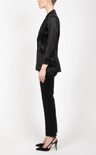 Load image into Gallery viewer, Hilton Hollis Ostrich Embossed Satin Pant Black
