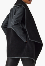 Load image into Gallery viewer, Spanx Fleece Fleece and Leather Long Wrap Very Black/Black