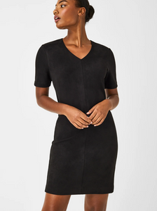 Spanx Faux Suede Column Dress Black