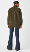 Load image into Gallery viewer, Spanx Reversible Suede Sherpa Jacket Utility Green