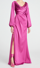 Load image into Gallery viewer, Theia Eliana Cowl Satin Gown Rosewood