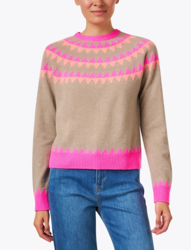 Vail Pink/Coral Crewneck Sweater