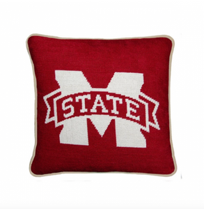 Smathers & Branson Needlepoint Pillow Mississippi State