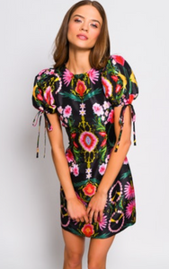 Hutch Ellia Mini Dress Black Mirror Floral