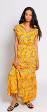 Load image into Gallery viewer, Hutch Mandi Dress Yellow Line Leaves