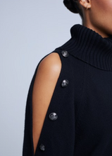 Load image into Gallery viewer, L&#39;Agence Kenny Cold Shoulder Turtle Neck Sweater Black