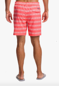 Southern Tide Paddlin' Out Printed Swim Short Sunkist Coral