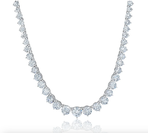 Crislu Classic Graduated Tennis Necklace in Pure Platinum