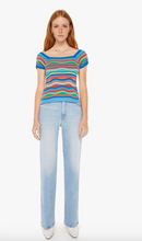 Load image into Gallery viewer, Mother Denim The Squared Top Multi Blue Stripe