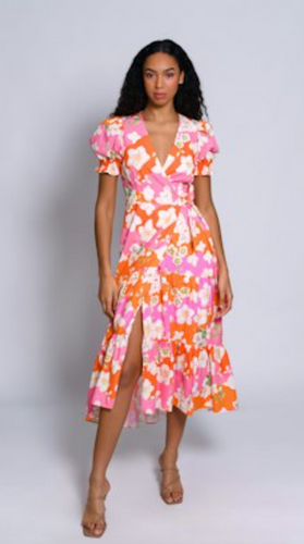 Hutch Danni Wrap Dress Mixed Bouquet Floral