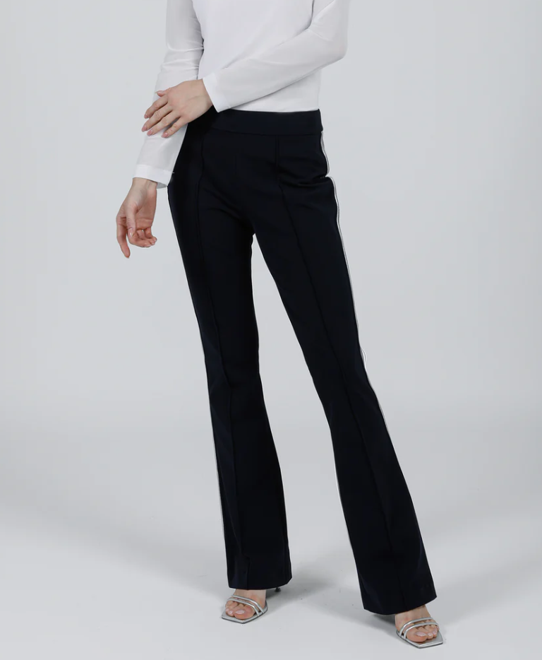 Hilton Hollis Miracle Stretch Pant With Stripe Midnight/Silver